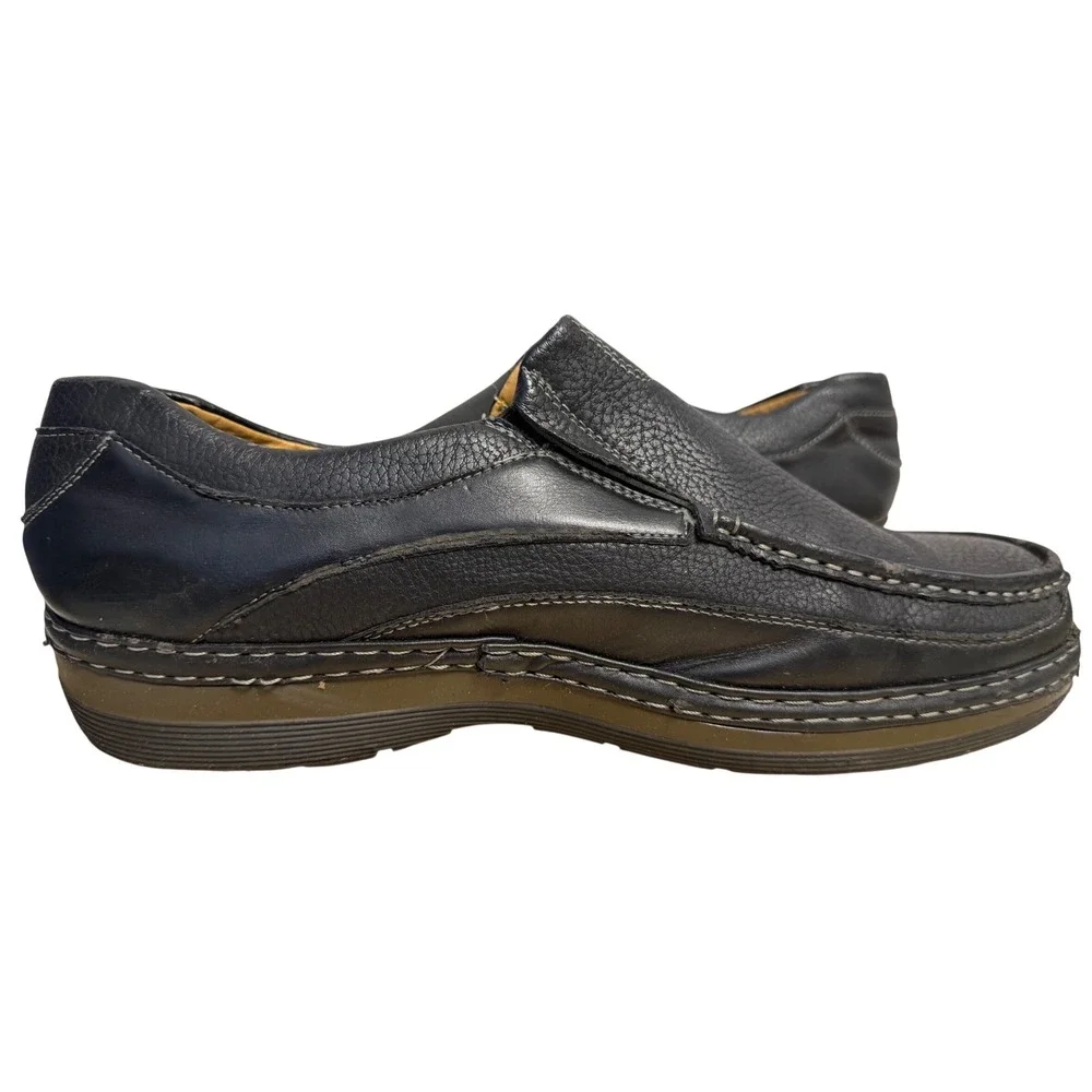 Solo Parker-100 Mens‎ Black Faux Leather Slip On Loafers Moc Toe Shoes Size 11